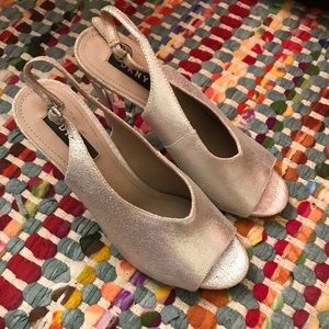 DKNY Sparkly Silver Heels